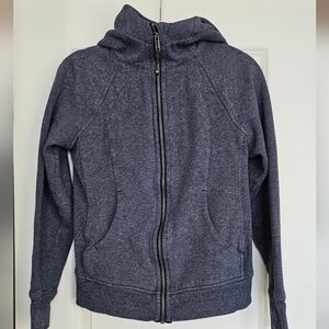 Lululemon Scuba Hoodie Jacket Blue/Gray Full Zip Thumbholes Women’s Size 6/M